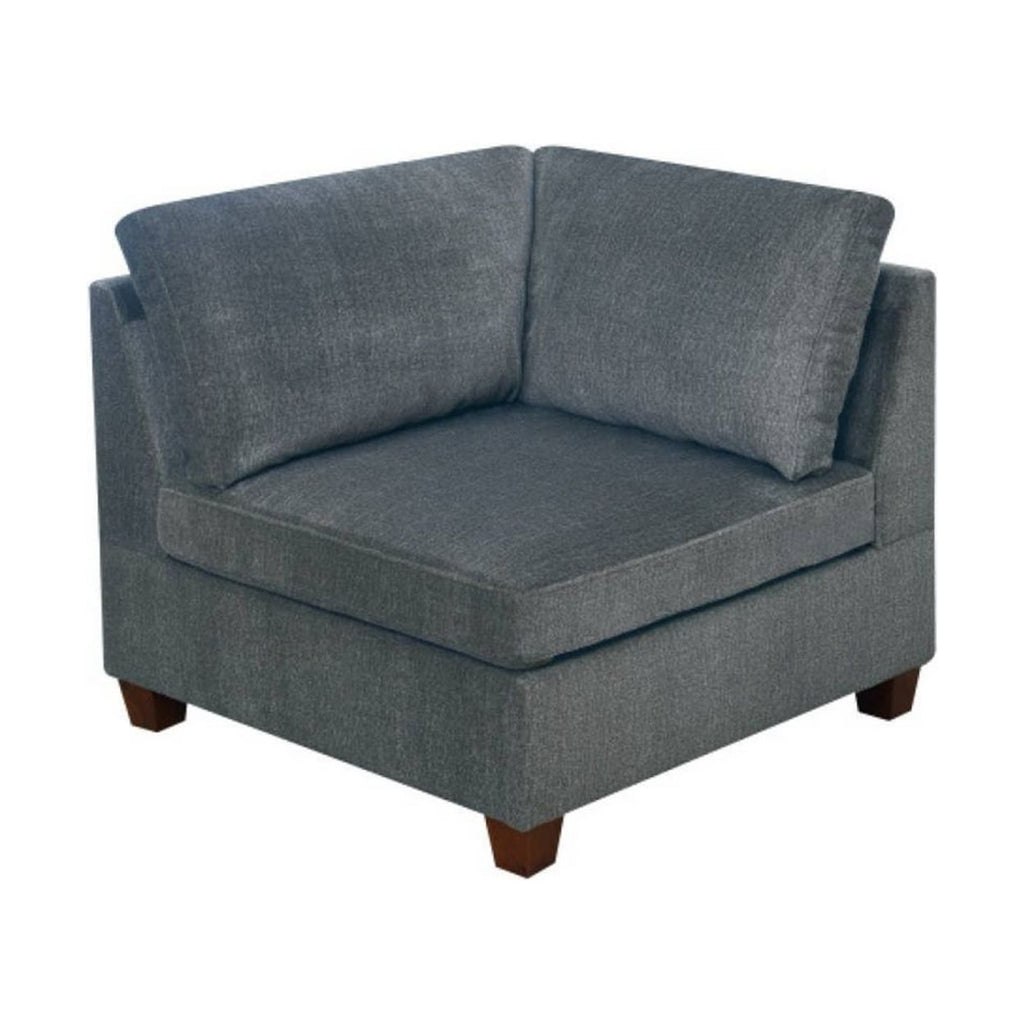 Gray Fabric Upholstered Wooden Corner Wedge O906