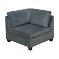 Gray Fabric Upholstered Wooden Corner Wedge O906