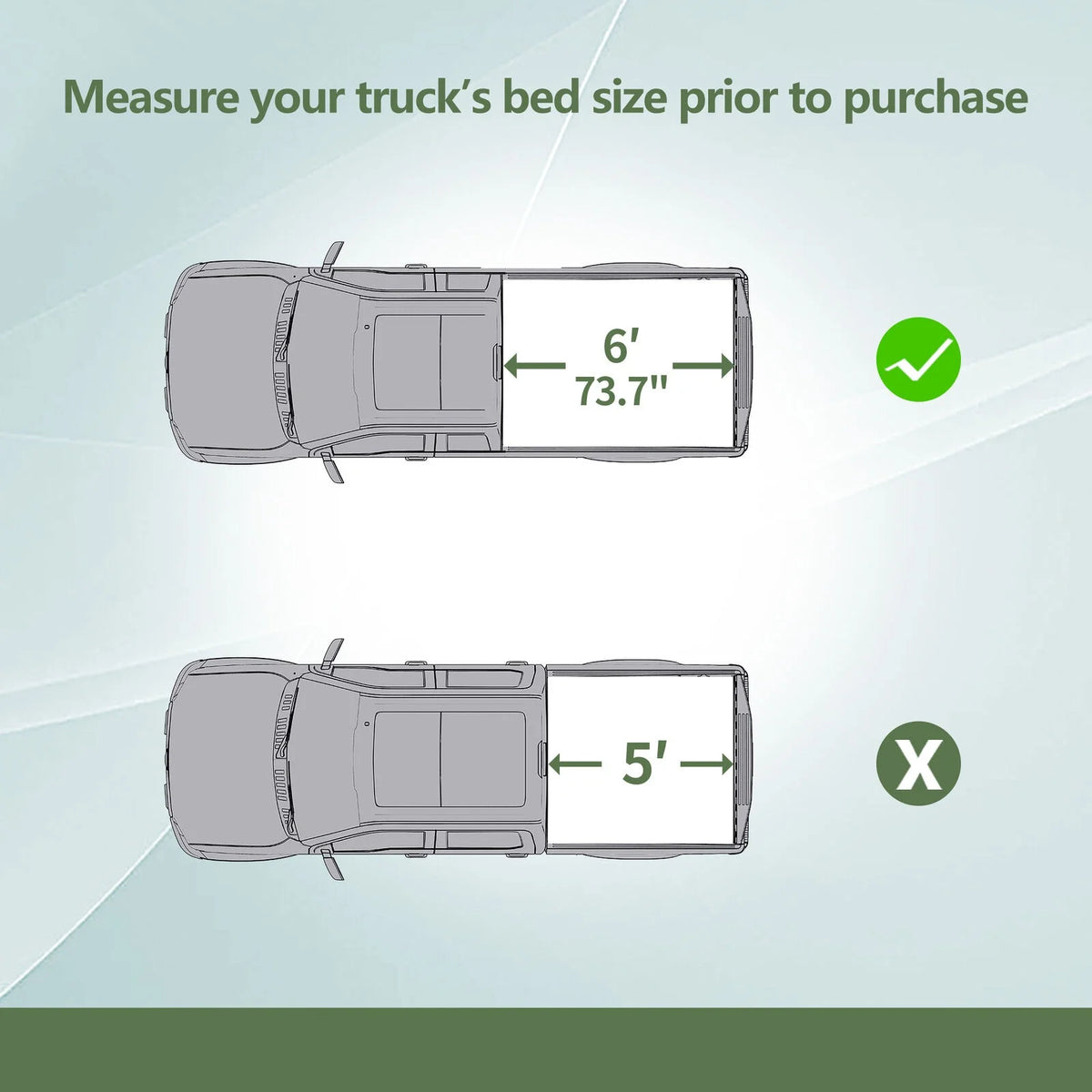 6ft Soft Tri-fold Truck Bed Tonneau Cover with led lamp R8712