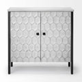 White Wood and Iron 2 Door Cabinet S9077