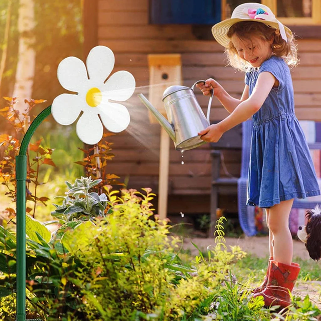 Flower Shaped Dancing Sprinklers Lawn Watering with 2pcs Adapter (White) Z889194