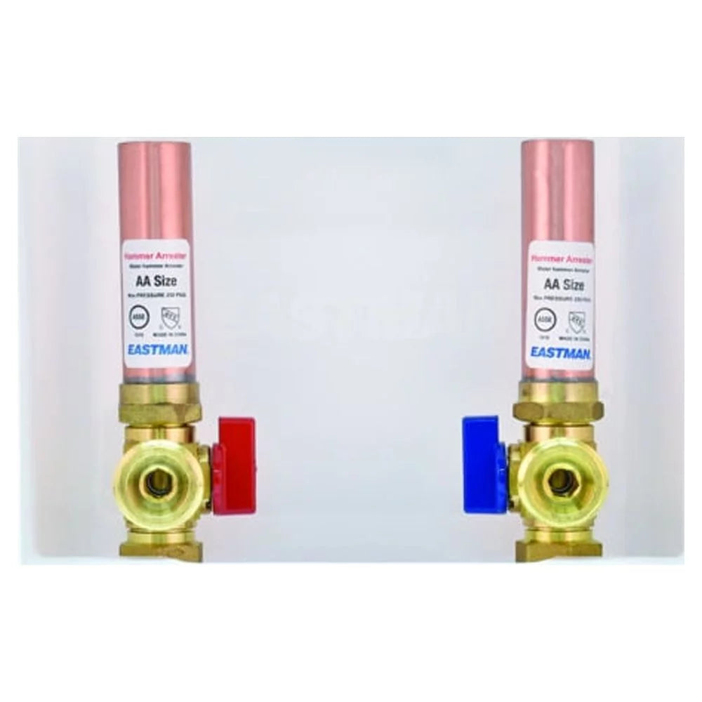 White 1/2 inch Crimp PEX Washing Machine Outlet Box with Hammer Arrestors K721