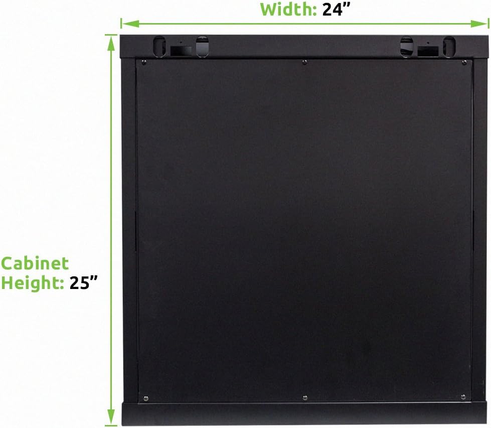 12U Wallmount Cabinet Enclosure 19-Inch Server Network Rack with Locking Glass Door Black T619