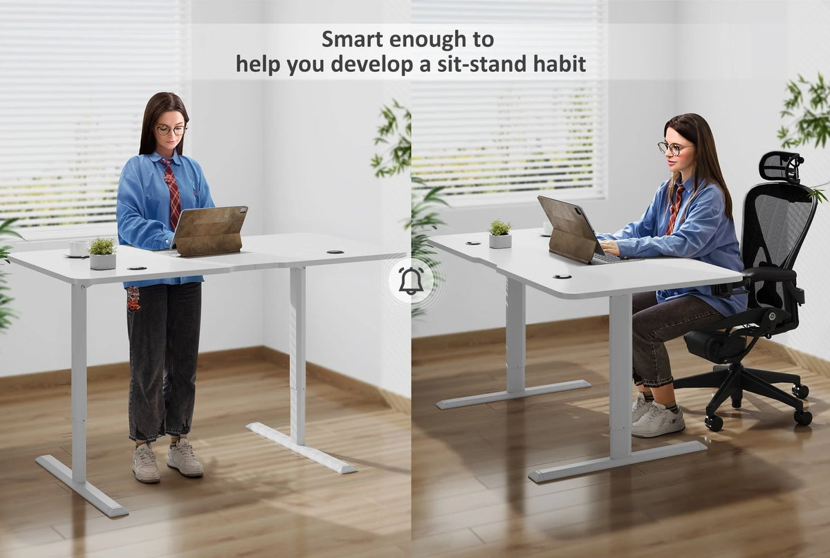 Electric Height Adjustable Standing Desk, 43 inch White R91068