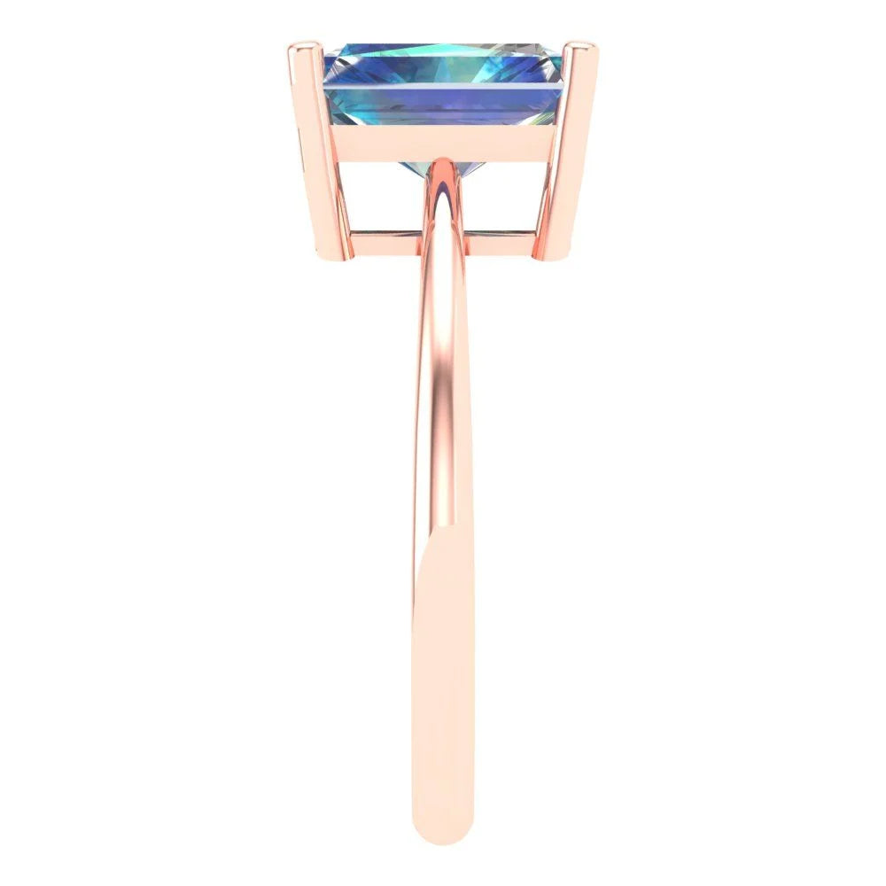 18K Rose Gold Solitaire Ring SZ 6.75 P57575