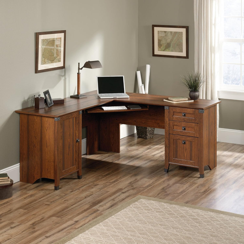 Corner Computer Desk, Washington Cherry finish F914414