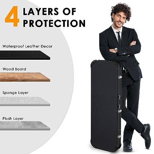 Blue Rectangle Wooden Electric Guitar Hard Case T125