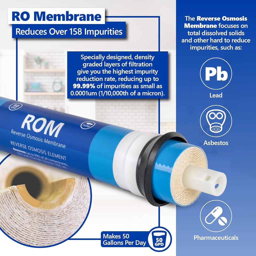 Reverse Osmosis System Replacement Filter Set with 50 GPD RO Membrane J979855