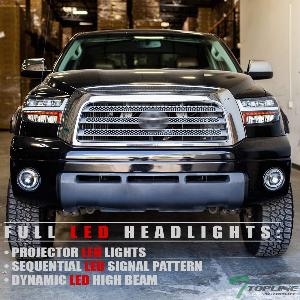 Black Housing Full LED Sequential Quad Projector Headlights P8836