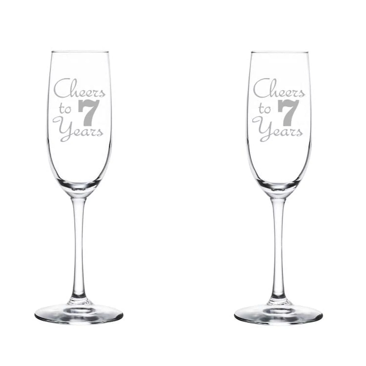 Set of 2 Glass Champagne Flutes 8 oz Stemmed H97641