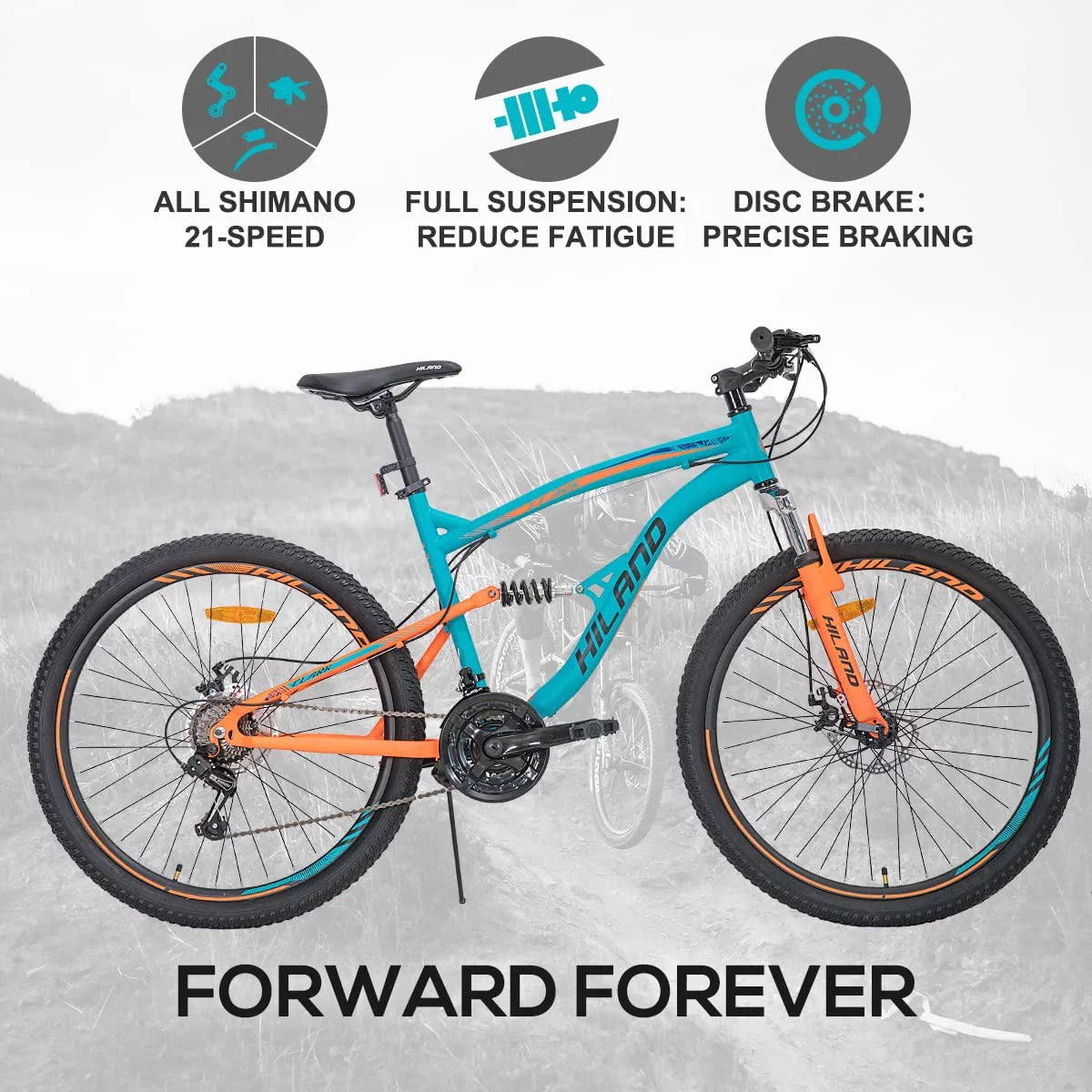 Full-Suspension 21 Speeds 26 Inch Wheels Mountain Bike W533