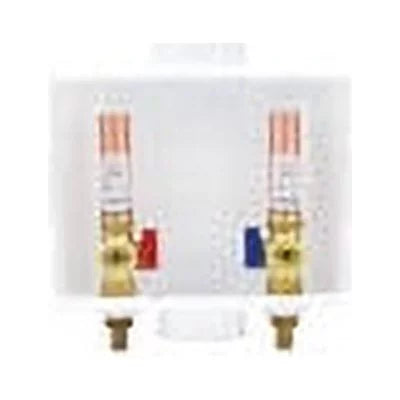 White 1/2 inch Crimp PEX Washing Machine Outlet Box with Hammer Arrestors K721