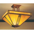Semi Flush Mount, Pewter, Amber Mica I42162
