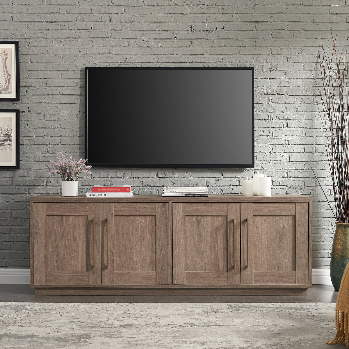 White Rectangular TV Stand W316