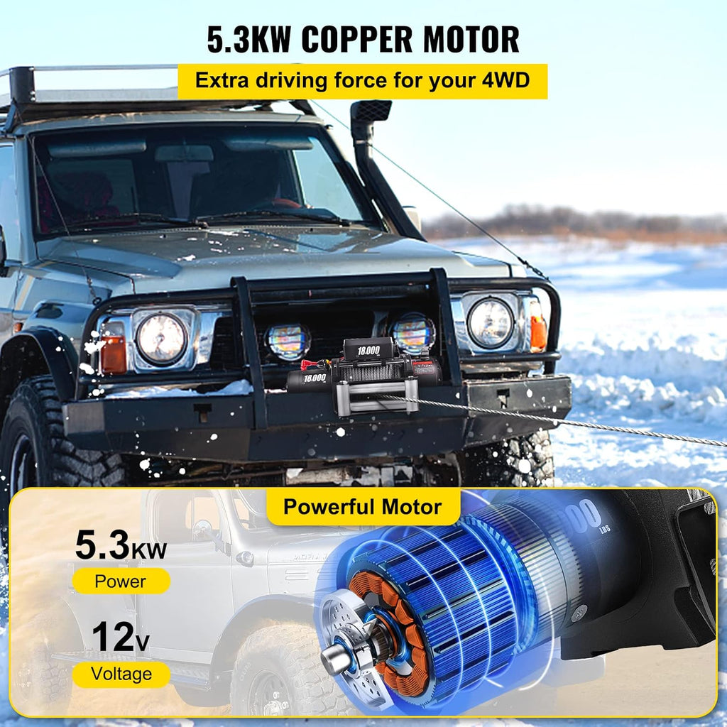 18000lbs 12V Electric Winch with Wireless Remote Control B897