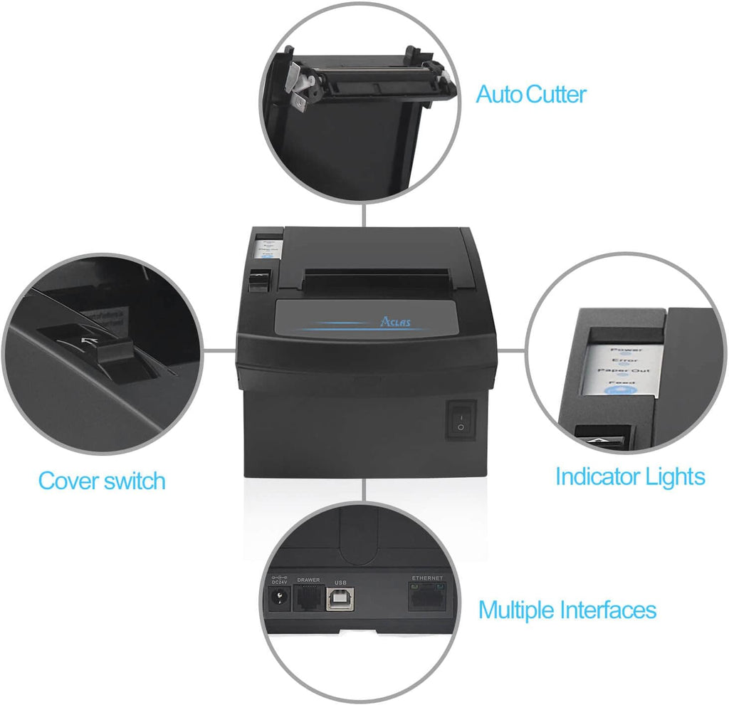 3'1/8 Thermal Receipt Printer 80mm with Auto Cutter Cash Drawer R500