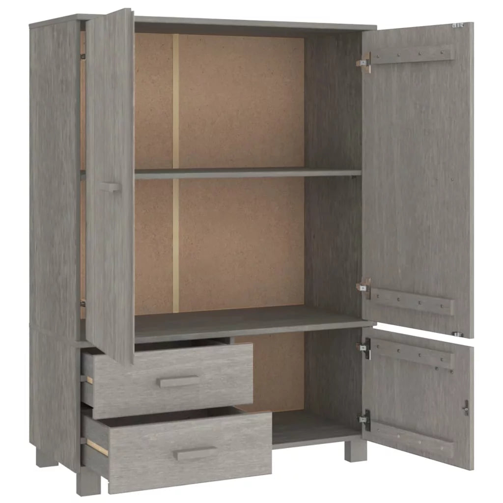 Light Gray Solid Wood Pine Wardrobe E12101