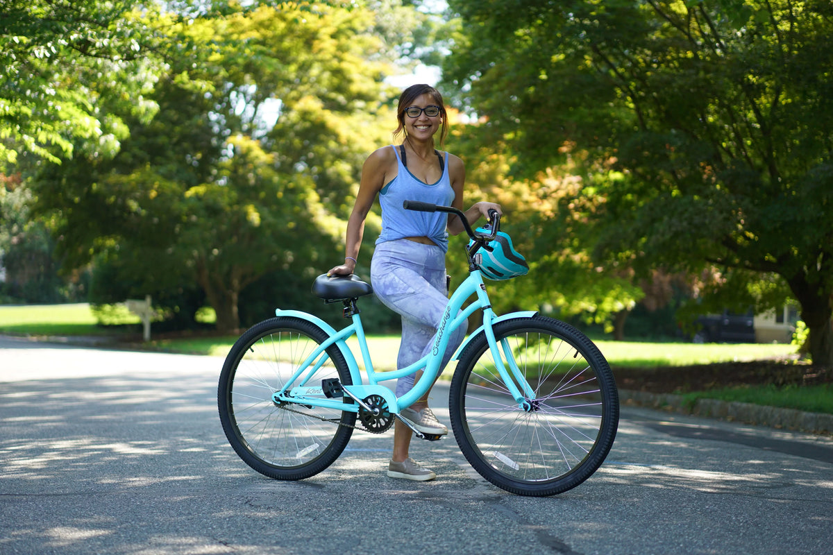26 inch Blue Beach Cruiser Bicycle O8220