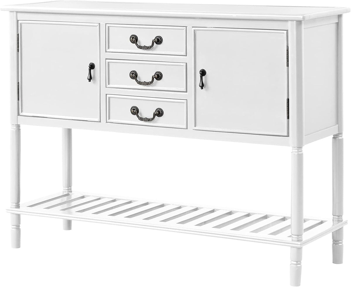 Solid Wood Console Table with 3 Drawers, 2 Cabinet and 1 Shelf P719