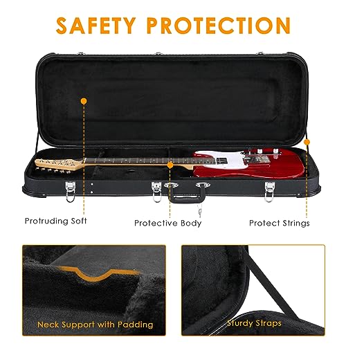 Blue Rectangle Wooden Electric Guitar Hard Case T125