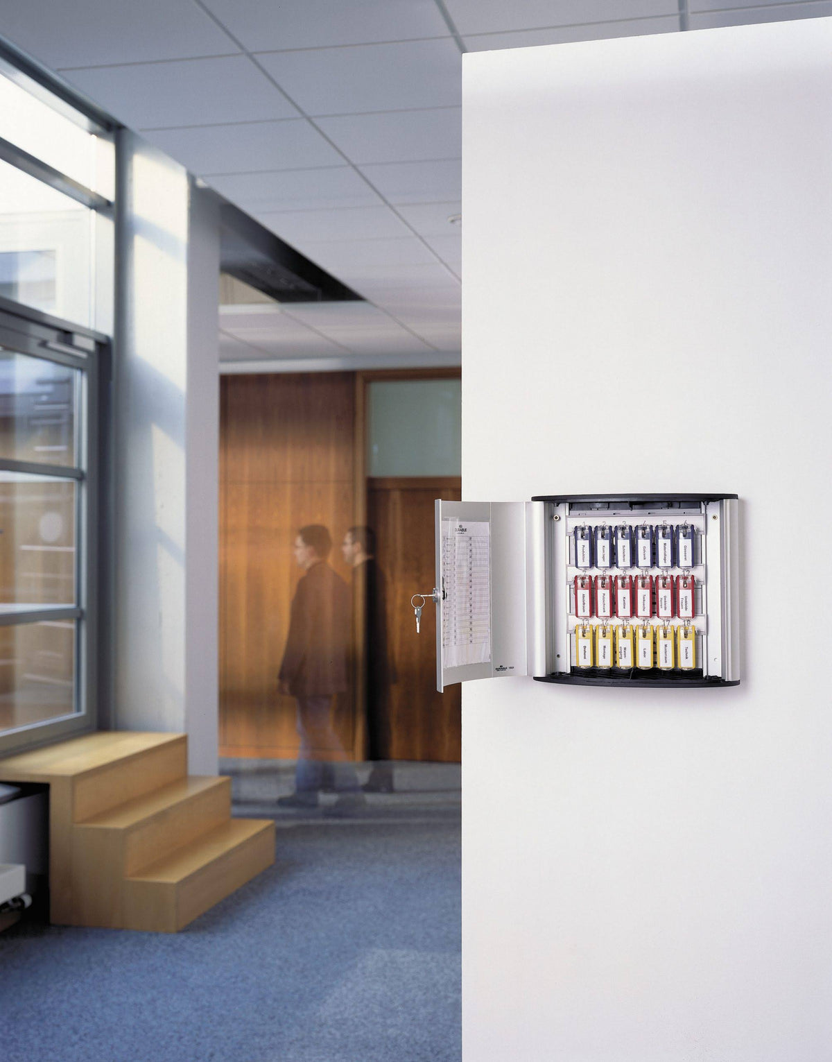 Locking Key Cabinet, 54-Key, Brushed Aluminum, Silver X44037
