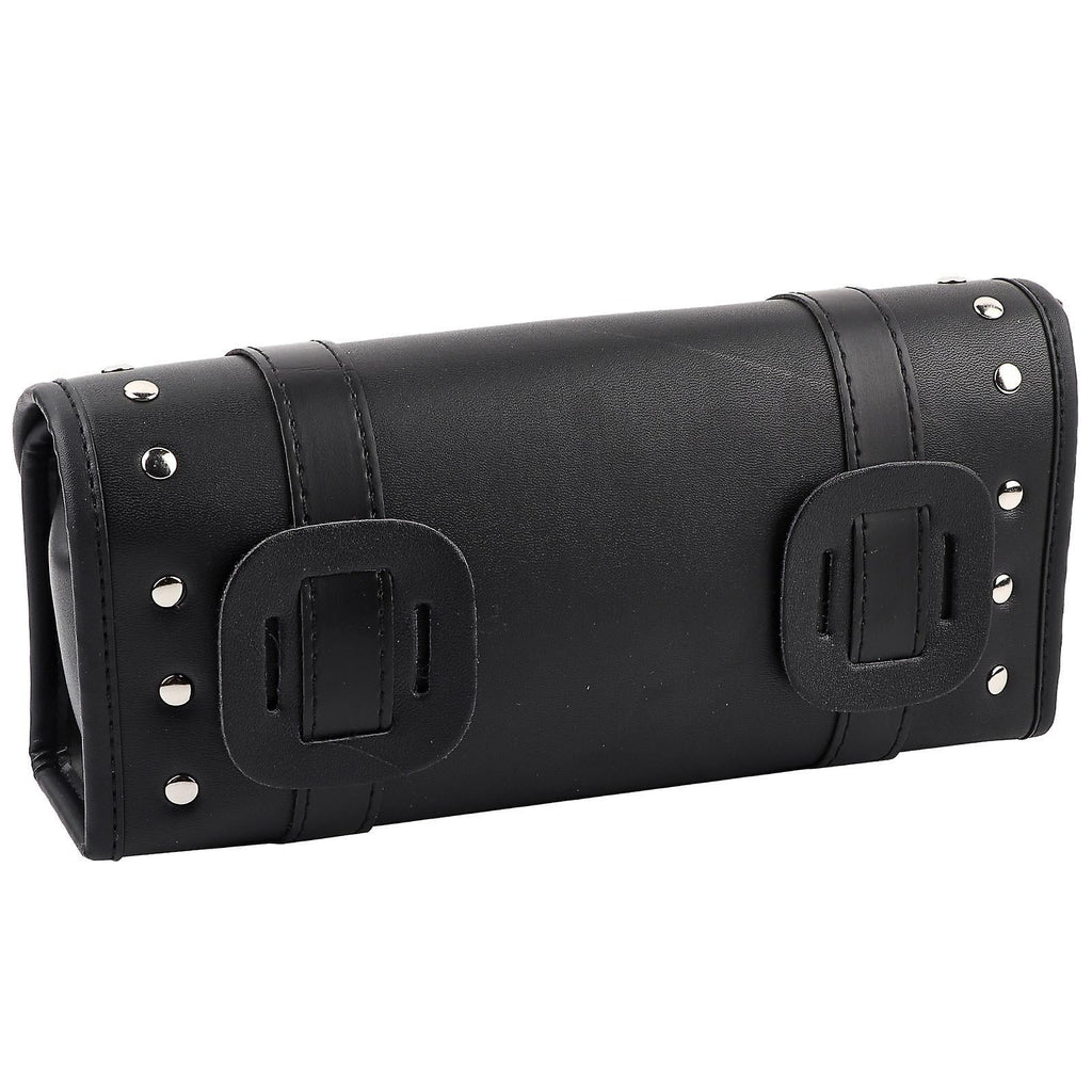 Black Pu Leather Motorcycle Tool Bag Saddlebag Y804289