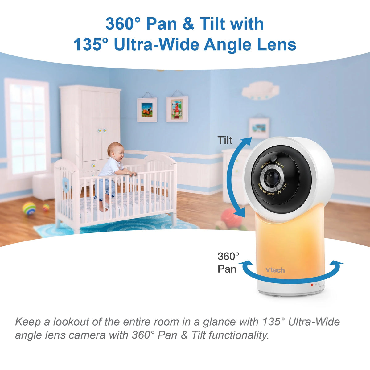 5" Smart Wi-Fi 1080p Pan & Tilt Video Baby Monitor R861
