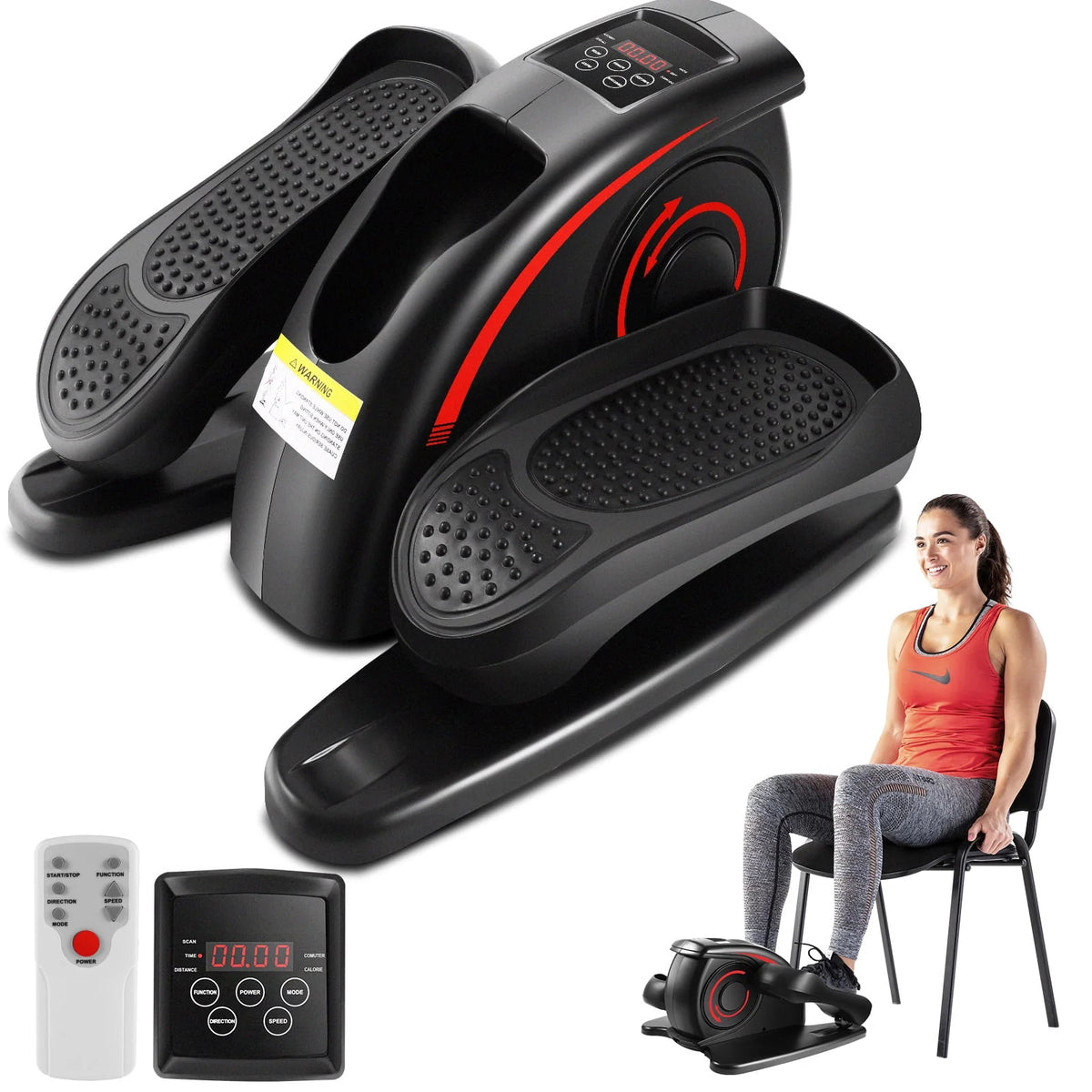 Under Desk Elliptical Pedal Exerciser with Remote & Data Monitor R701798