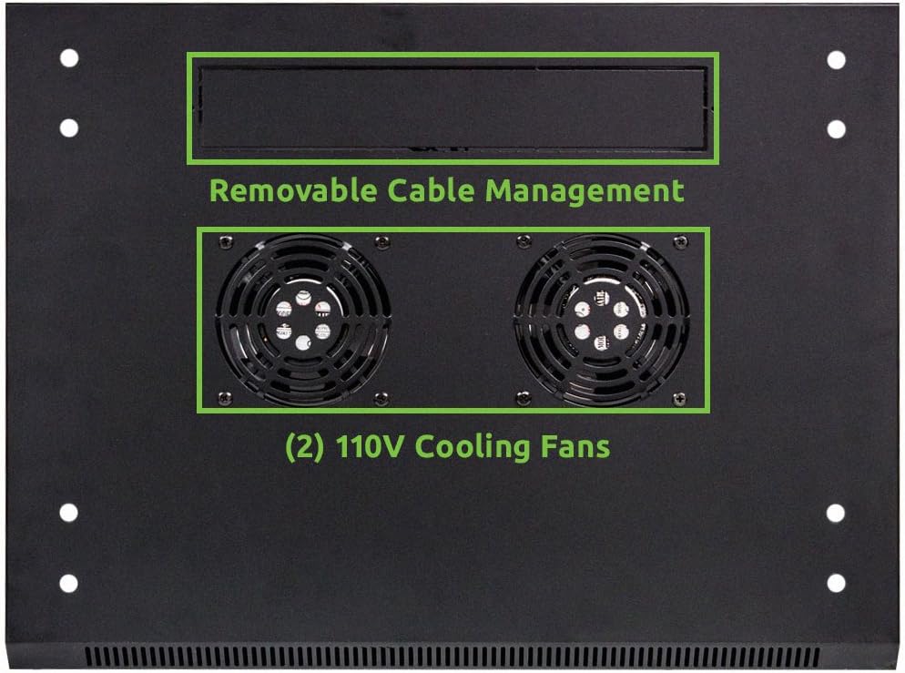 12U Wallmount Cabinet Enclosure 19-Inch Server Network Rack with Locking Glass Door Black T619