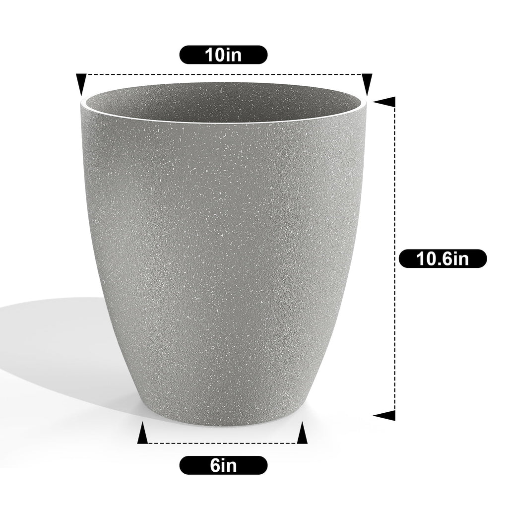 10 Inch Plant Pots Set of 2 with Drainage Hole P515159