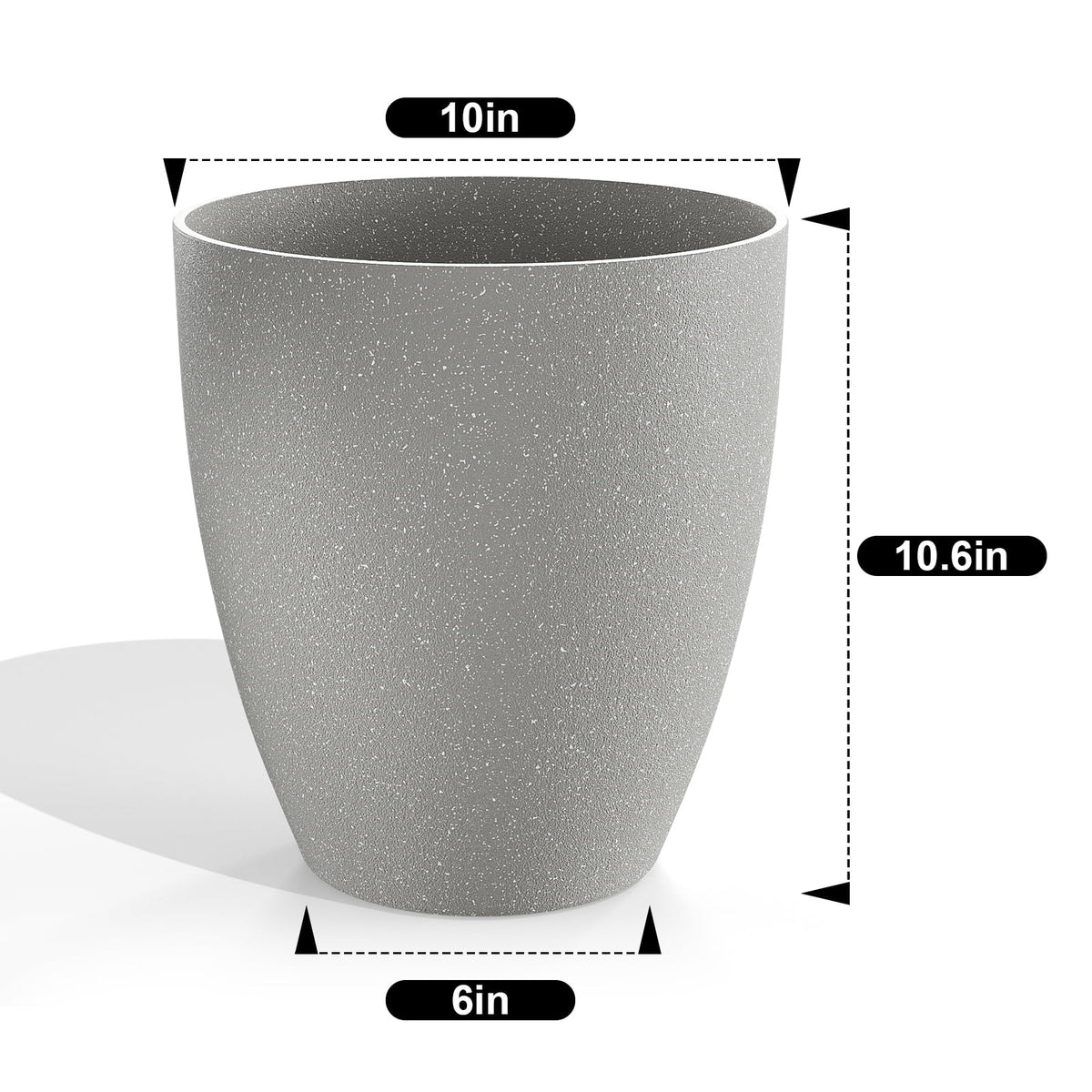 10 Inch Plant Pots Set of 2 with Drainage Hole P515159