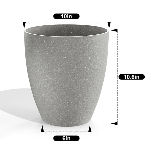 10 Inch Plant Pots Set of 2 with Drainage Hole P515159