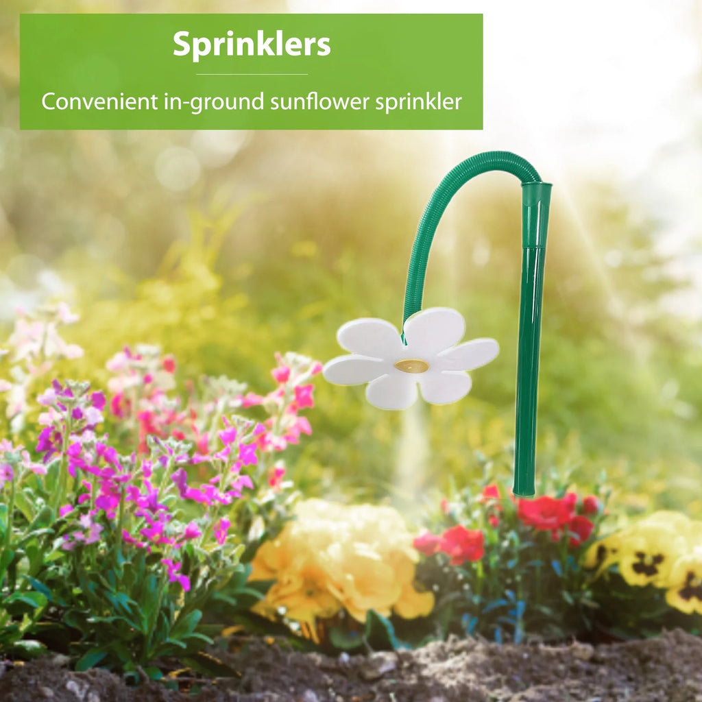 Flower Shaped Dancing Sprinklers Lawn Watering with 2pcs Adapter (White) Z889194