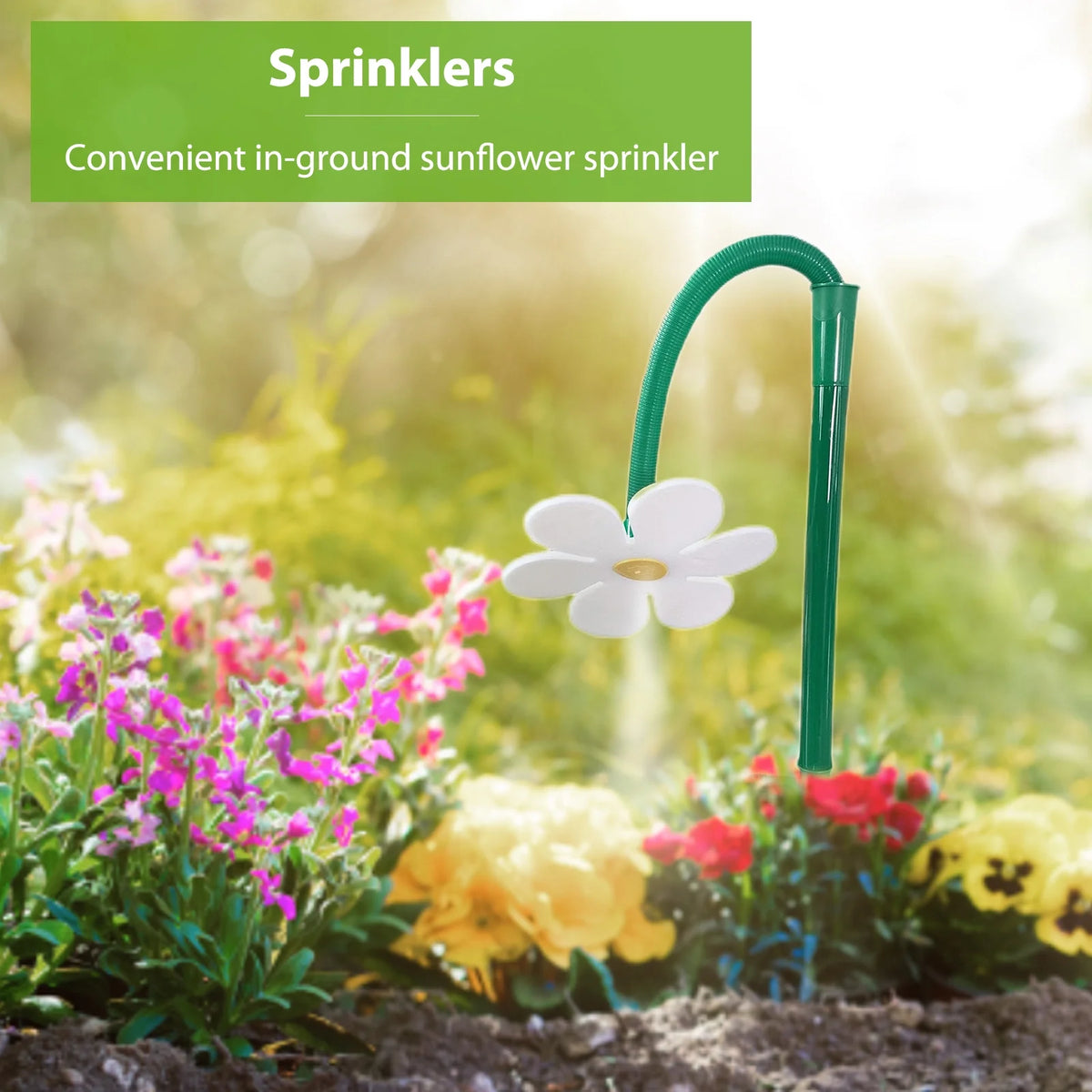 Flower Shaped Dancing Sprinklers Lawn Watering with 2pcs Adapter (White) Z889194