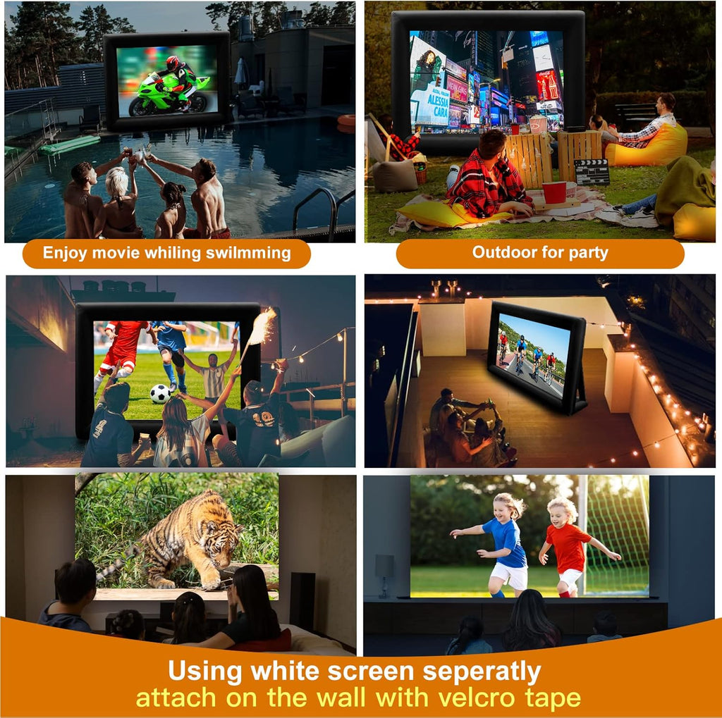 Inflatable Projector Screen with Air Blower and Carry Bag Y467627