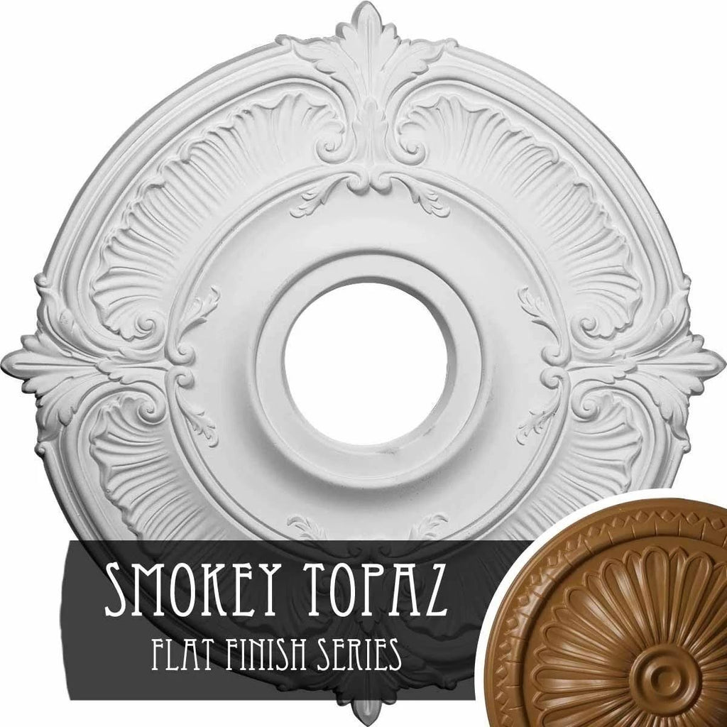 18x22OD x 4x22ID x 5/8x22P Hand-Painted Smokey Topaz Ceiling Medallion N485475