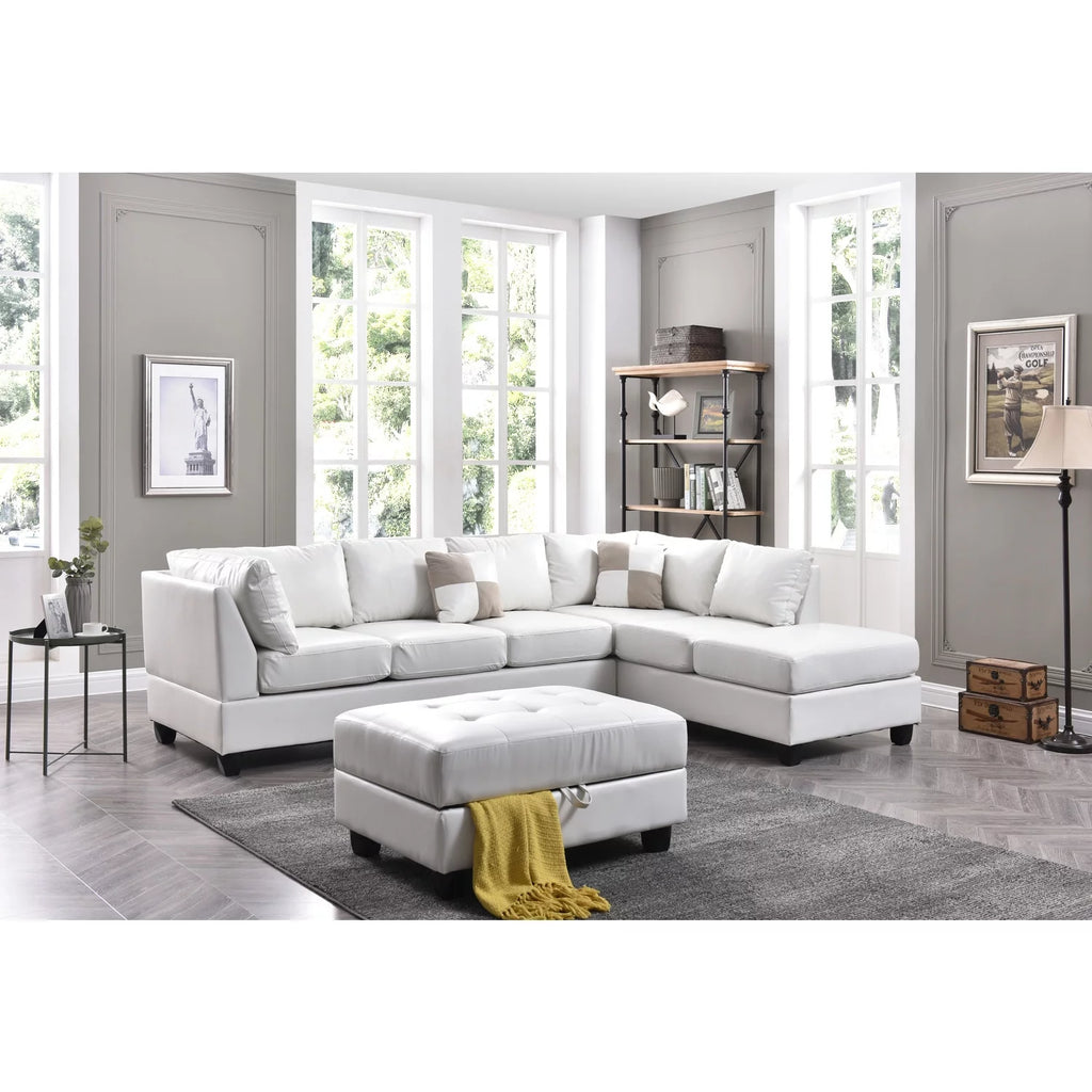 White Sectional M55595