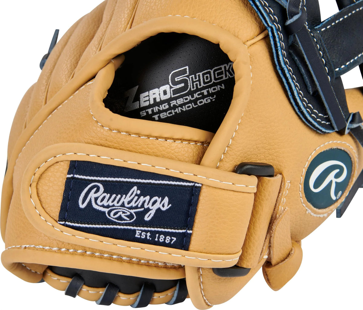 Youth Baseball Glove, Camel/Navy, 11.5 inch, Right Hand Throw C215813