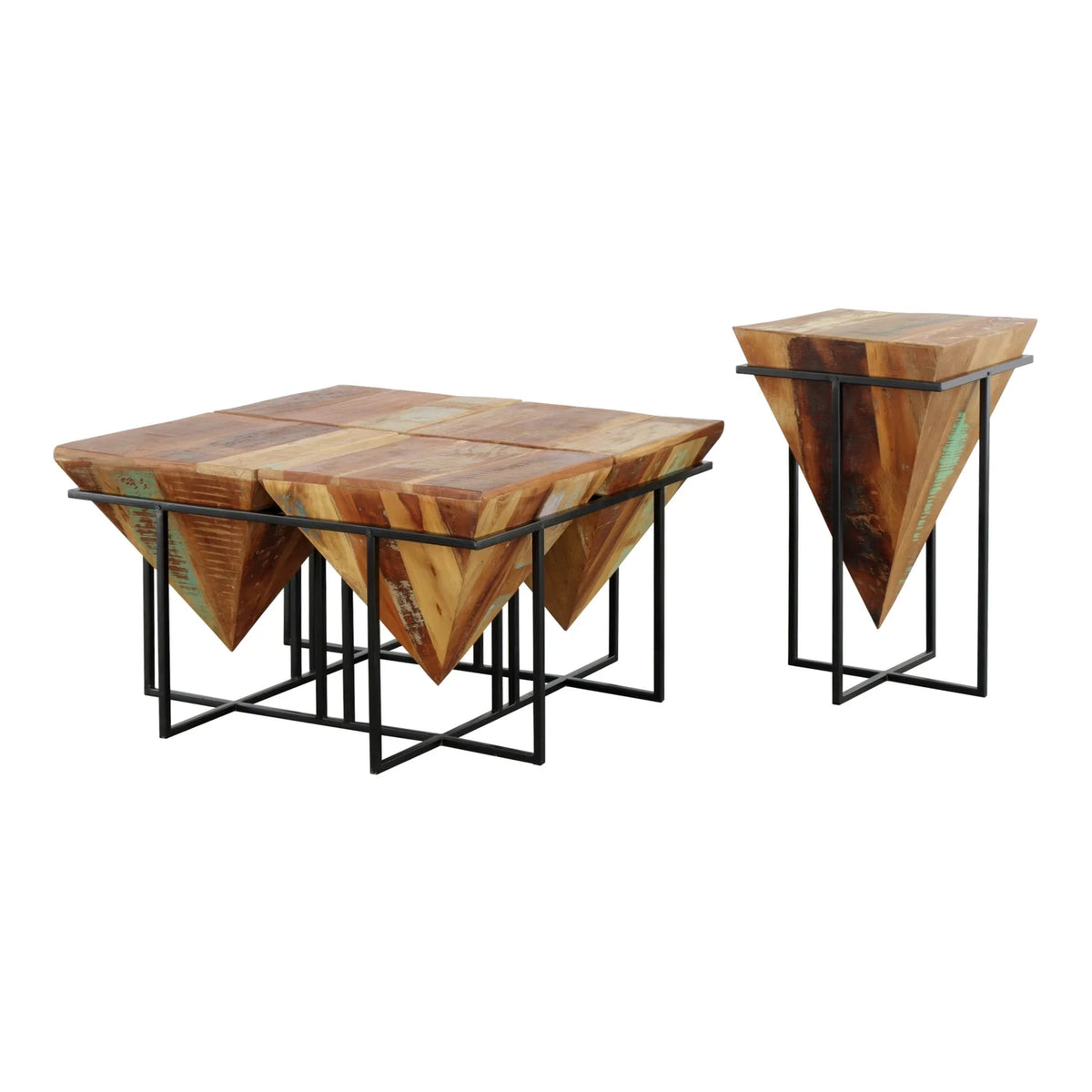 Reclaimed Wood & Iron Square Cocktail Table X928343