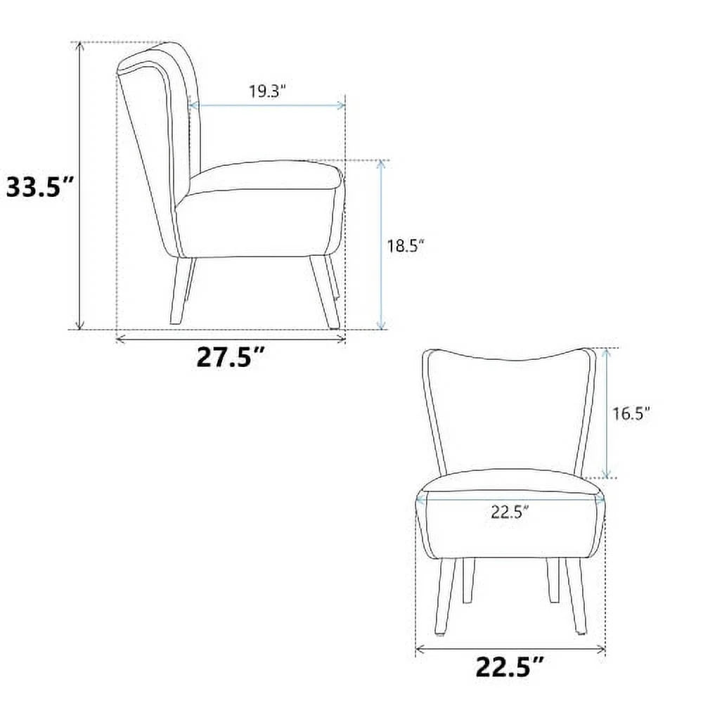 Burnt Orange Boucle Upholstered Armless Accent Chair E3278