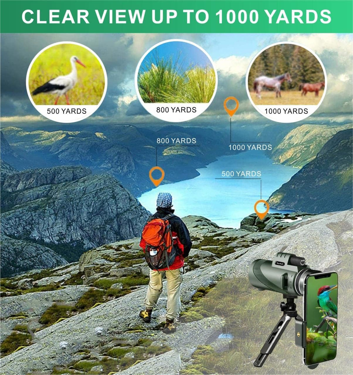 Monocular Telescope with BAK4 Prism and Tripod F23854