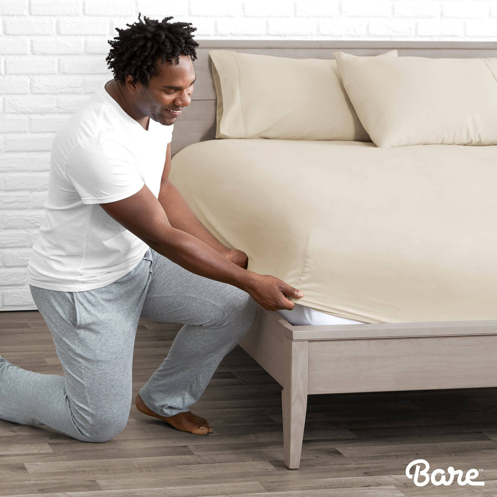 5-Pack Microfiber Fitted Bottom Sheets, Deep Pocket - Split King - Taupe F85380