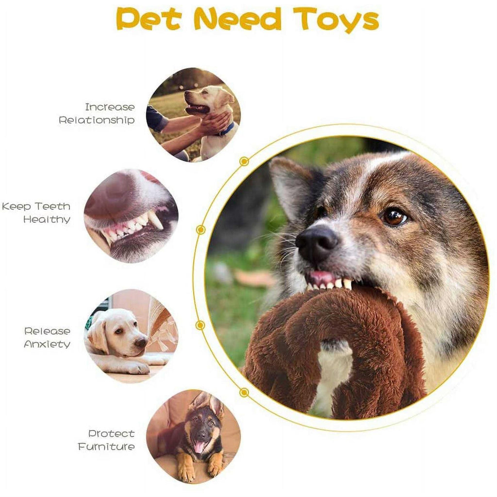 No Stuffing Plush Dog Squeaky Chew Toy Y211