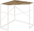 White Corner Computer Desk with Steel Frame T339