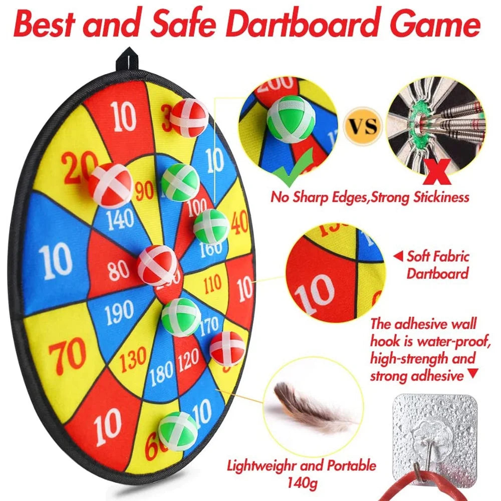 Large Fabric Dartboard with 6 Sticky Balls and a Hook Y7693