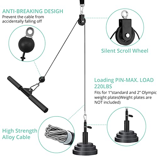 Pulley System with Tricep Rope and LAT Pull Down Bar V11079