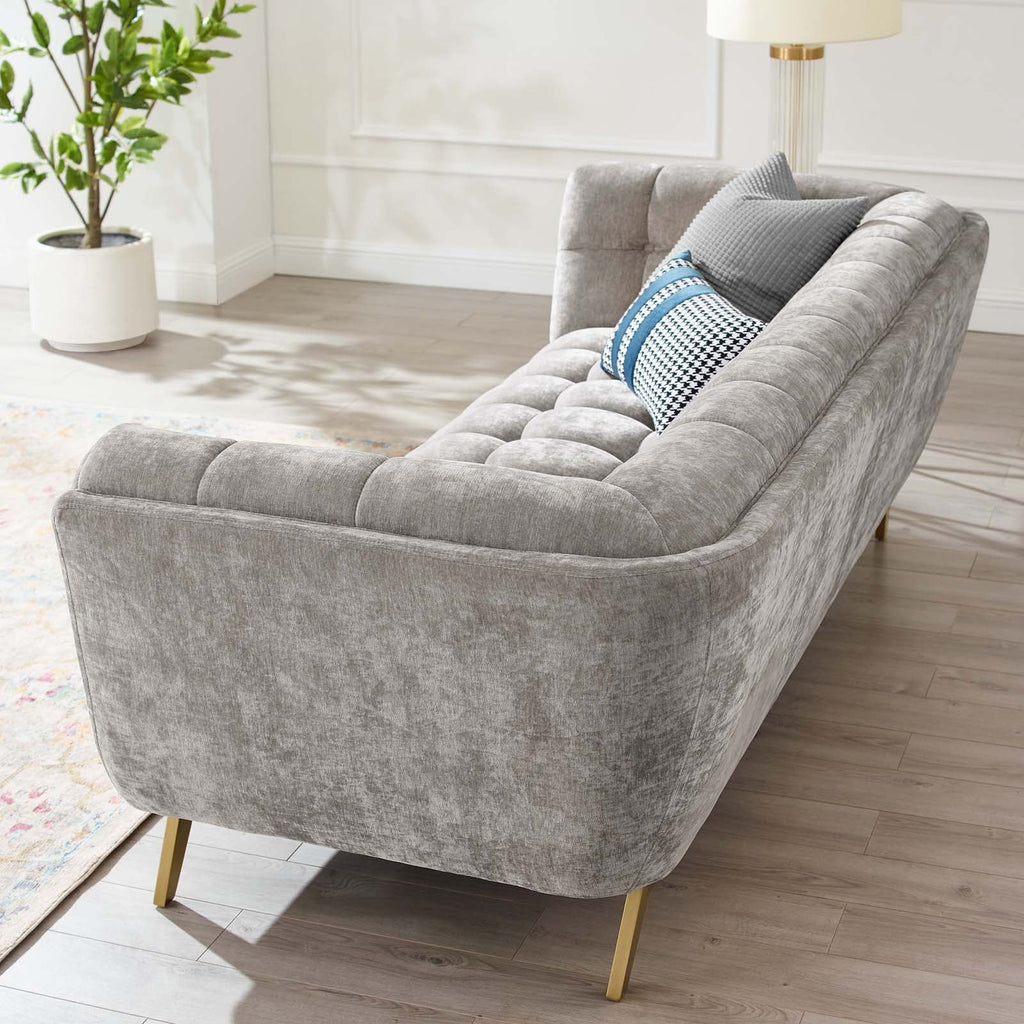 Light Grey Velvet Sofa I19994