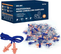 100 Pairs Silicone Corded Ear Plugs NRR 27dB Reusable Orange V659174