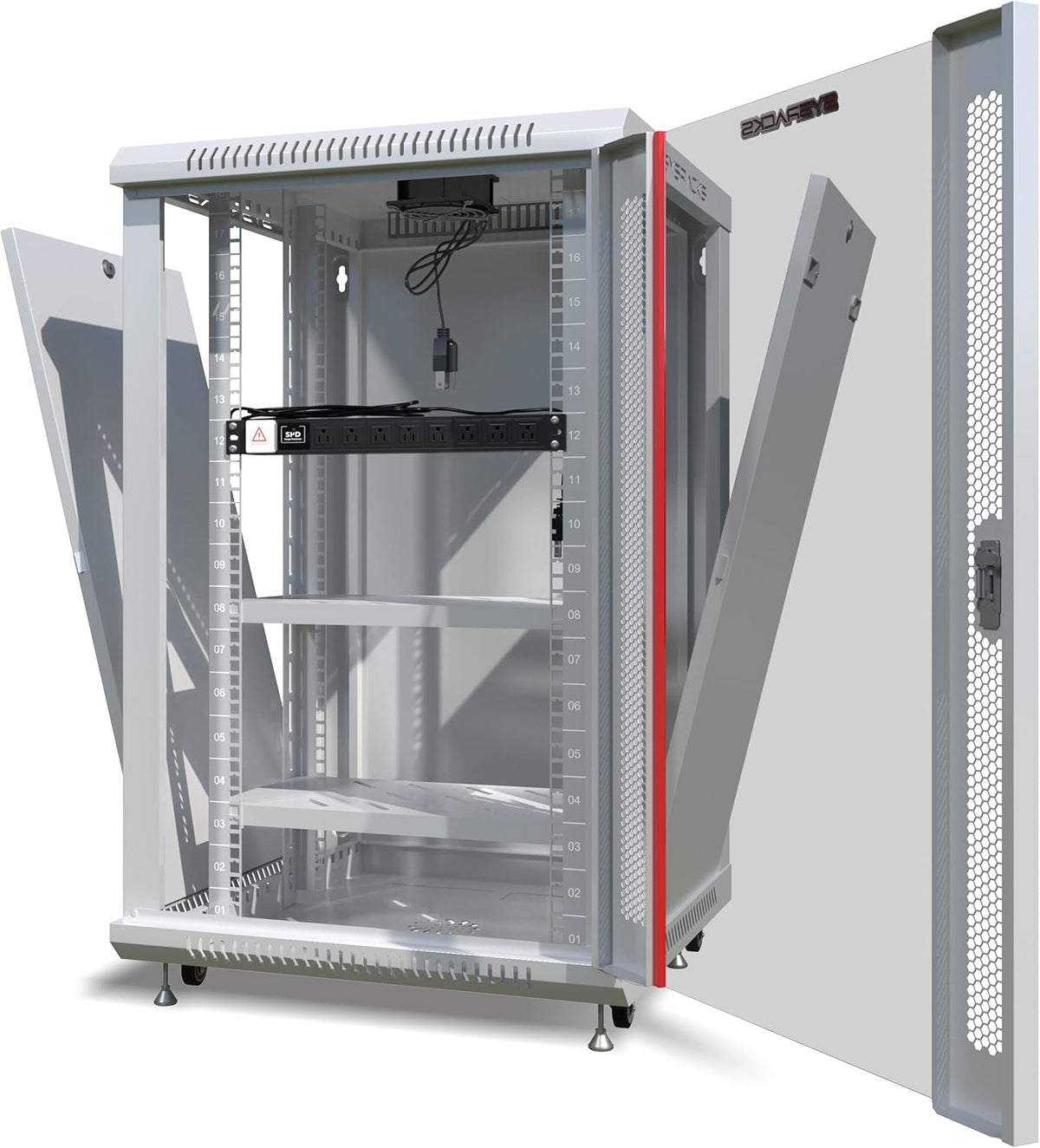 18U Wall Mount Gray IT Network Server Rack Cabinet Enclosure 24 Inch Depth T859
