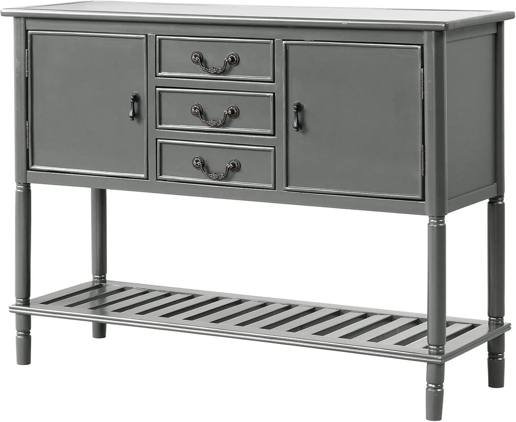 Solid Wood Console Table with 3 Drawers, 2 Cabinet and 1 Shelf P719